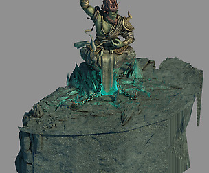 Town Demon Cave - Mountain - Stone Sculpture 01