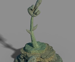 Town Magic Cave - Stone Hand - Middle Finger 01