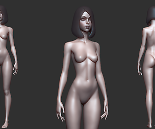 Stylized Female Vixen Type Base And Highpoly