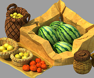 City - low grade fruit stand