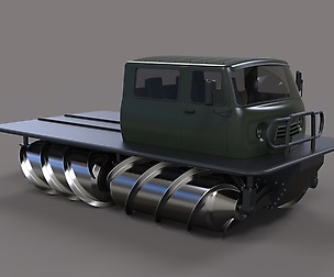 Screw terrain vehicle