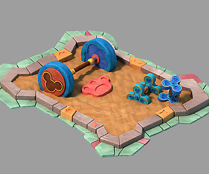Disney main city - sand pit - dumbbell