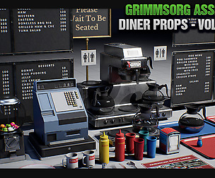 (UE4) Diner & Restaurant Props - Vol 1