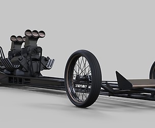 Front twin-engined dragster
