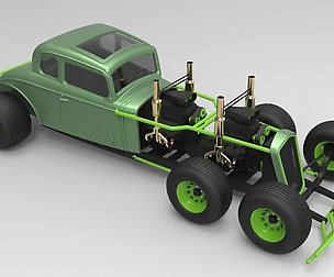 Hot rod six-wheeled