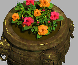 Bronze tripod - flower pot 03
