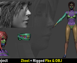 EVY - Female Base Mesh [ Ztool + Rig Fbx&OBJ ]