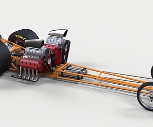 Twin-engined dragster