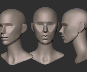 Female head Planes Base Mesh
