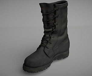Military boot low poly