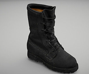 Military boot low poly 3D model