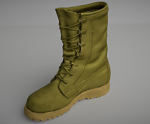 Low poly military boot