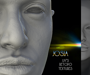 Josia - 2CG (Head only) UVs/remesh/detailed