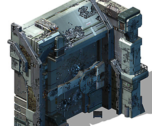 Space - damaged wall 01