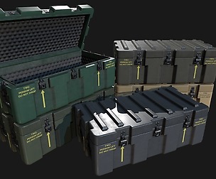 Low Poly PBR Military Crate 3