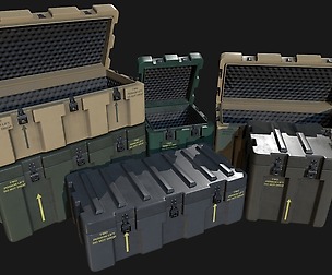 Low Poly PBR Military Crate Collection