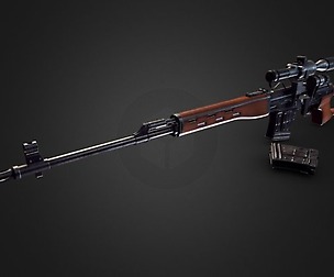 Lowpoly PBR Dragunov Sniper Rifle / SVD