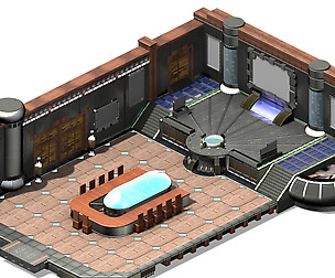 Different dimension world - city hall interior