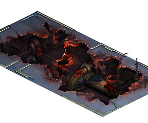 Roadblock - laser damage pavement 01