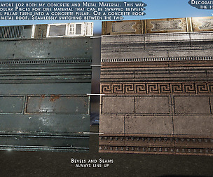 Tut + High Poly - Concrete Trim & Building