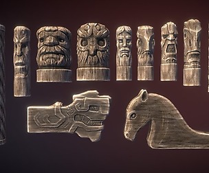Wooden statues