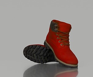 Red winter boots