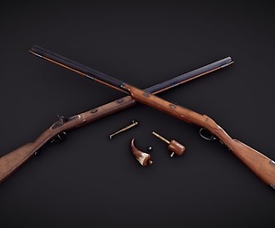 Lowpoly PBR Plains Precussion Rifle