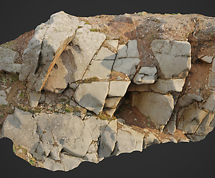 3d scanned cliff face A