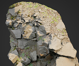 3d scanned cliff face L