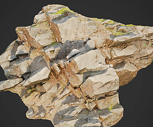 3d scanned cliff face O