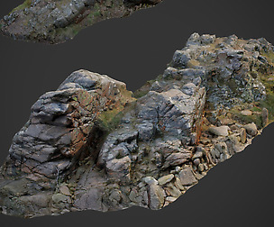3d scanned rock cliff A