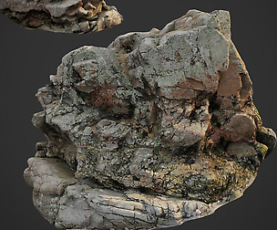 3d scanned rock cliff D