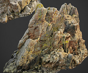 3d scanned rock cliff H
