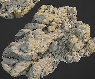 3d scanned rock cliff L