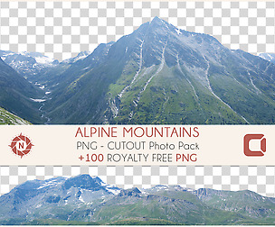 Alpine Mountains - PNG Cutout Photo Pack