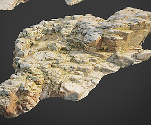 3d scanned rock cliff X