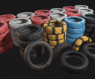 Low Poly PBR Tyre Pack