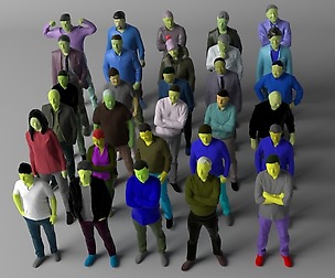 30 colored low poly people volume 1