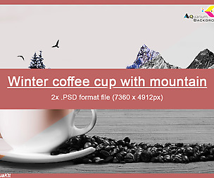 Winter coffee cup abstract
