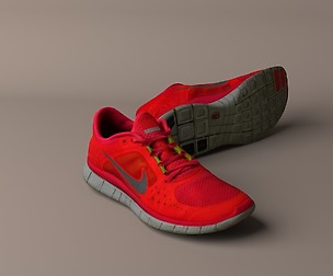 Pair of sneakers low poly