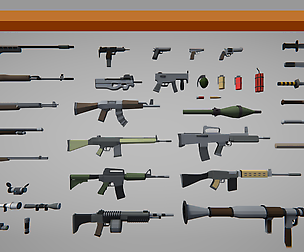Polygonal Modern Weapons Asset Package