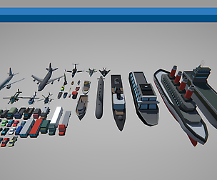 Polygonal Modern Vehicles Asset Package
