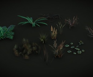 Lowpoly PBR Rocks And Foliage