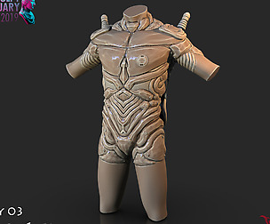 Robot Scifi Torso Timelapse + Model