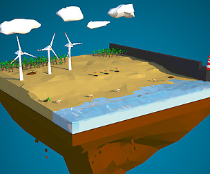 Mandvi Beach Low poly model