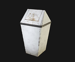Industrial Trash Can VR / AR / low-poly 3d model