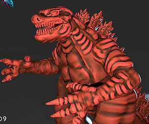 Stylized Godzilla Timelapse + Model
