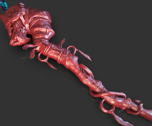 Stylized Wooden Dragon Staff Timelapse + Model