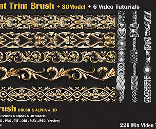 3D Models+Ornament Trim Brush and 6 Video Tuts