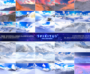 30 FREE WINTER ANIME LANDSCAPES - PACK 55